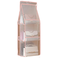 미카엘그라운드 옷걸이형 6칸 옷장 가방 수납함 90 x 32 x 35cm, 핑크, 1개