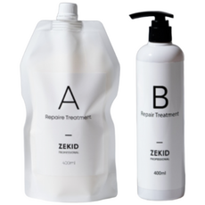 제키드[A+B] 리페어 클리닉 세트 400ml 전문가용 탈색제 염색제 손상 걱정없는 블랙빼기, 1개