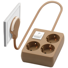 비맥스 미니 사각 납작 멀티탭 고용량 3구 공간활용 인테리어 콘센트, 1개, 샌드베이지, 50cm