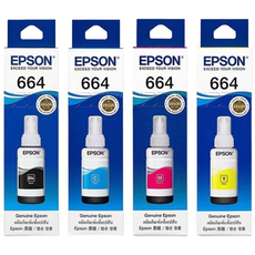엡손 정품잉크 T664 T664670 검정색 EPSON 664 잉크 L210 L300 L355 L360 L361 L365 L380 L385 L455 L485 L555 L565, 검정, 청록, 노랑, 진홍, 1개