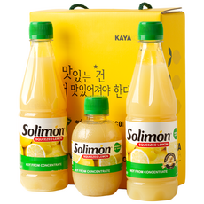 솔리몬 레몬즙 3입 선물세트 (500ml2병+280ml1병) NFC 비농축, 500ml