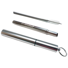 접이식빨대 휴대용 실리콘 스테인레스 빨대케이스 스테인리스빨대 다회용 스텐 인벨로 빨대세트, 1개, 3세트