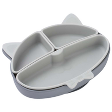 mommy's table 輔食餐盤, 深灰色(餐盤)+淺灰色(間隔盤), 餐盤+間隔盤 3入, 1組