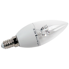 더쎈 LED 촛대구 램프 5W 투명 촛대전구 E14 세트, 10개, 전구색