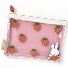 정품 미피 딸기 투명 파우치 화장품 소품 정리