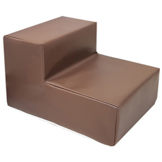 Ggassine 狗狗樓梯2階E型皮革, 棕色, 1個