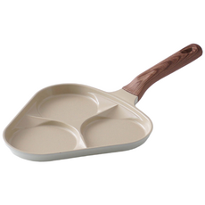 클레버팟 세라믹 인덕션 에그팬 IH 전팬 식기세척기 가능, 3구 에그팬, 1개