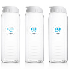 에이엘에스 에코젠 100도C 물병 사각, 3개, 1.25L, 화이트 3개, 1.25L, 화이트