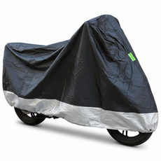 PCX NMAX 슈퍼커브 오토바이 방수커버 덮개 주차 장마 눈 바이크 자전거, 블랙실버