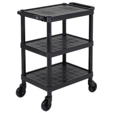 업송용 식당 카페용 3단 주방 트롤리 바퀴 카트 업소 다용도 이동식 선반, 1개, 블랙
