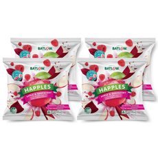 BATLOW 蘋果脆片 覆盆子味, 4包, 15g