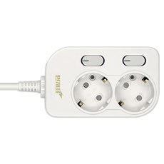 KUMHO Beongaepyo 省電型 New個別開關 2孔延長線 WI-MC31623, 白色, 5m, 1個