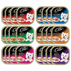 시저캔혼합 전연령 반려견 주식캔 혼합구성, 24개, 시저캔 혼합