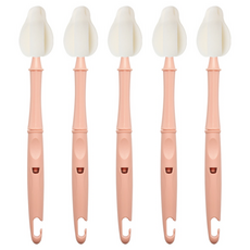 리에또 클린 롱 젖꼭지솔 텀블러 물병 젖병 세척솔, 5개, 롱 피치핑크 5P