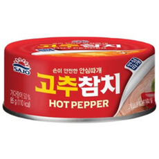 사조참치 매콤한 고추참치 통조림 안심따개, 85g, 48개