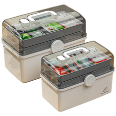 무타공마켓 깔끔정리 3단 구급상자, 대형, 1개