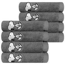 송월타월 스누피 리버 수건 145g 30수 면사, 다크그레이, 8개