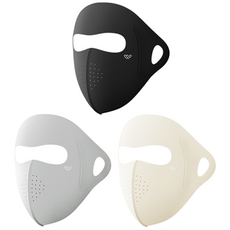 완켄판시 골프마스크 자외선차단마스크 얼굴햇빛가리개 쿨 마스크, 검은색 + 회색 + 미색, 1개
