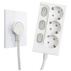 원스탑 제로갭 국산 슬림 납작 멀티탭 3구 16A 고출력 개별스위치 전절형 멀티콘센트 + 안전커버 2p 세트 1m 1.5m 3m 화이트, 1개