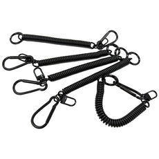 비플래닛 카라비너 스프링 분실방지 낚시 등산 여행 운동 멀티 버클 안전고리 열쇠고리 스프링줄 스트랩, 5개, 블랙