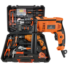 고릴라 유선 전동 임팩트 해머드릴 세트 GO13K + 악세사리 110종 1세트