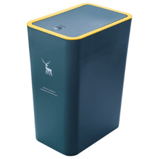 [당신의행복] 원터치 사각 슬림 휴지통 15L 주방 화장실 쓰레기통 4가지색상, 그린, 그린