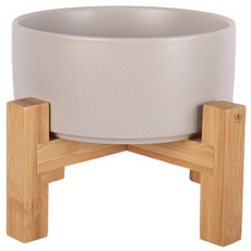 DING DONG PET 寵物架高木架瓷碗 標準S號, 灰色的, 1個