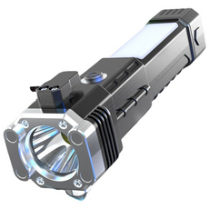 차량 비상탈출 망치 LED 다용도 랜턴 손전등 캠핑랜턴 작업등 생존 손전등 충전식 차량용 안전망치, 1개, 단품