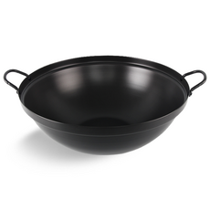 국산 경질 닭 튀김 냄비 50cm / 튀김 볶음 궁중 웍 팬 솥 대형, 1개, 블랙