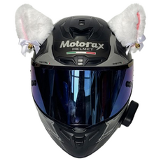 디어템 헬멧 털 고양이 귀 장식, 화이트