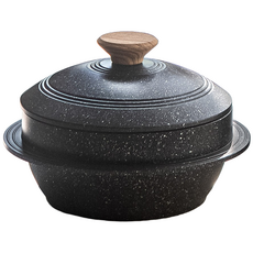 모리다인 IH 직화 인덕션 정담은 가마솥 3중 뚝배기 냄비, 1개, 2-3인용 블랙, 19cm