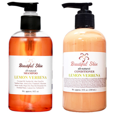 檸檬馬鞭草洗髮水 240ml + 護髮素 240ml 套組適合美麗的皮膚乾燥頭皮, 1套