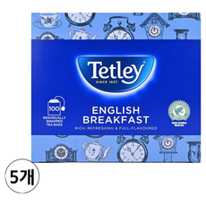 테틀리 잉글리쉬 브렉퍼스트 티백, 2g, 100개입, 5개, 2g
