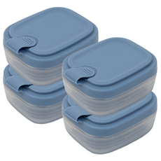 네오실리 에어락 국산 프리미엄 실리콘 밀폐 용기 냉동밥용기, 소형(150ml) 미스티블루, 4개