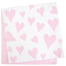 피플스파티 파티 냅킨 하트, 1개, 60개, 핑크