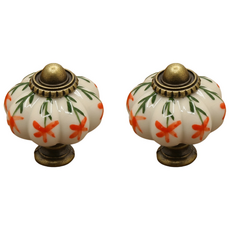 에버리즈 유럽풍 엔틱소품 빈티지 서랍 손잡이 6종, 2개, 빈티지오렌지