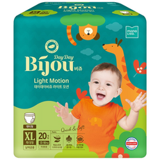 모나리자 데이데이비쥬 라이트모션 팬츠 팬티형 기저귀 아동용, 특대형(XL), 20매