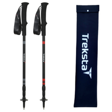 트렉스타 프라임 초경량 3단 등산스틱 2개 1세트 고급케이스, 레드