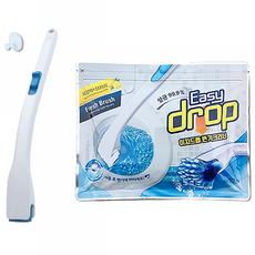 이지드롭 레몬 핸들 본품 리필 변기 크리너 클리너 간편 화장실 욕실 청소 세제 세정제 일회용 변기솔 브러쉬 레몬향, 1개