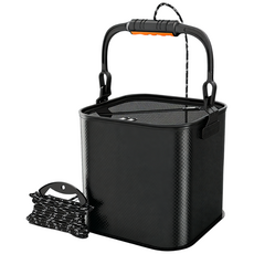 너츠 14L 접이식 다용도 두레박 멀티 버킷 살림망 (로프5m포함), 블랙
