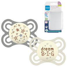 MAM Perfect Night安撫奶嘴 灰色+象牙白, 2~6個月, 1組