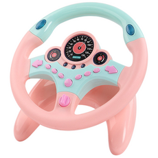 유아용 자동차 운전놀이 장난감핸들 [KC인증], 핑크, 1개, 부착형