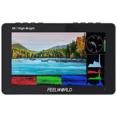 FEELWORLD F5PRO X 4K 고화질 무선 전송 보조 조명 모니터 (미러리스 DSLR 카메라용 1600nit 고밝기 감독용 촬영 디스플레이) 배터리 충전기 미포함, 1개, 블랙