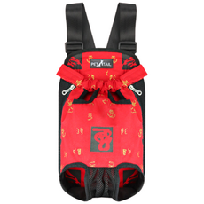 펫테일 애견 강아지 앞가방 슬링백 포대기 프론트백, 5. 레드 프린트 + 어깨보호용패드 1쌍(2개), 1개