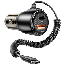 Toocki 110W PD3.0+QC3.0+Type-C 3 in 1 제2대 반투명 초고속 차량용 충전기, 블랙, TQ-CC39A