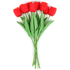 인조 조화 튤립 9송이 세트, 1개, 레드 9송이
