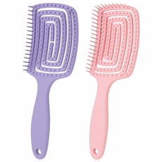퍼스트 헤어 볼륨 머리빗 드라이빗 엉킴방지 두피마사지 핑크+블랙 2p, 2개, 핑크/퍼플