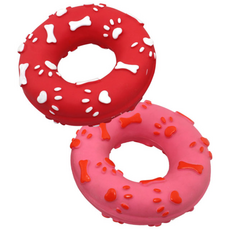 딩동펫 반려동물 도우넛 라텍스장난감 2종 세트, 혼합색상, 1세트