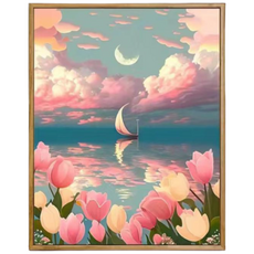 유화마음 diy 유화 그림 그리기 세트, 40cm x 30cm, 봄의 바다, 1개