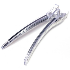 다카라 크리스탈 헤어클립 대 120mm, 투명 + 블랙, 2개